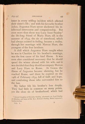 1896-00 6vol The Story Of My Life Augustus acheter JC Hare First Edition Illustrated