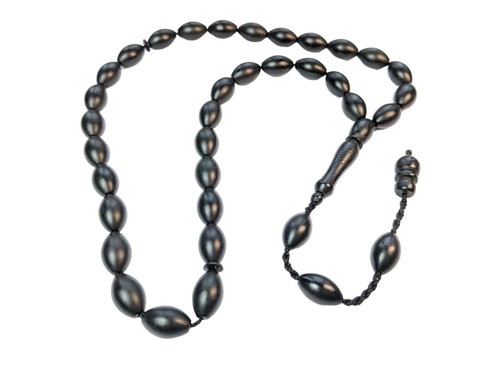 Black German Fiber Prayer Beads Oval Siyah Alman Tesbih Tasbih Misbaha 828 - Picture 14 of 17