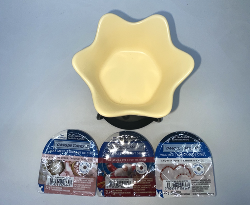 Yankee Petal Bowl Melt Warmer With 3 Christmas Melts Brand New - Picture 3 of 6