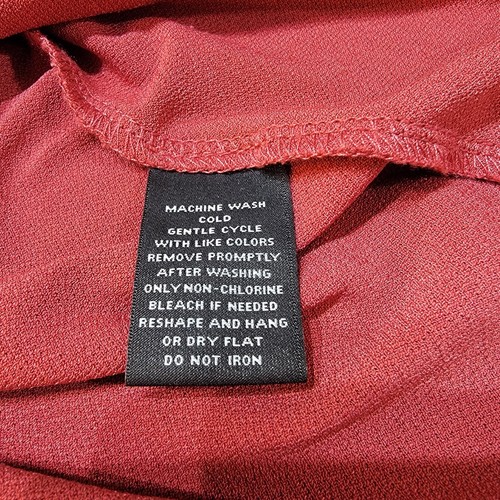 Investments Dark Red Blouse S Balloon Sleeve Ruffle Collar Keyhole Neckline Boho - Picture 6 of 7