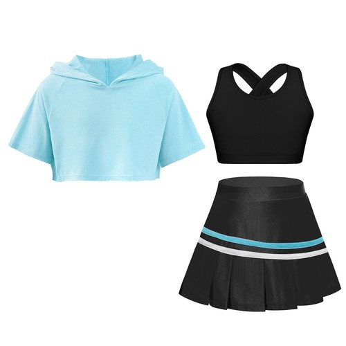Kids Girls Tracksuit Hooded 3Pcs/Set Casual Sports Suit Cross Keyhole Back Golf - Picture 55 of 73