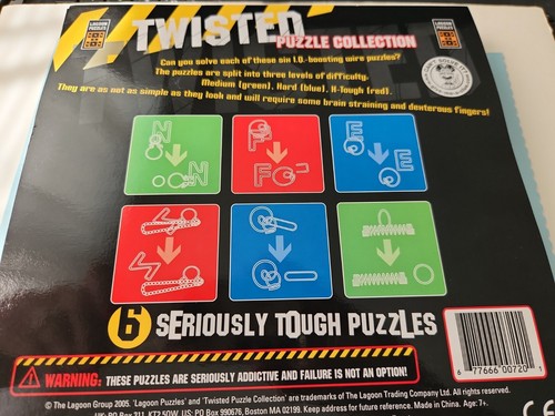 Lagoon Wire Puzzles Twisted Puzzle Collection 6 Puzzles 2005 - Neuf dans son emballage - Photo 2/3