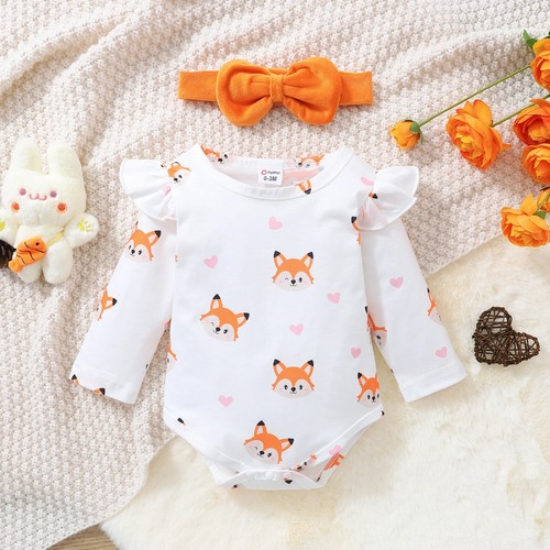 Baby Girl Clothes New Born Babies Items Costume 3pcs Print Jumpsuit Romper Set - Bild 5 von 15
