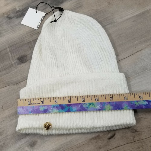 Anne Klein AK Women's Beanie Off White Fisherman Rib Cuff Hat - Picture 8 of 8