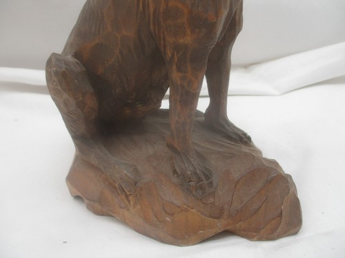 Holz Figur Skulptur – Handarbeit „Wildtier – Der sitzende Wolf“ 23,5x15 cm - Bild 3 von 7