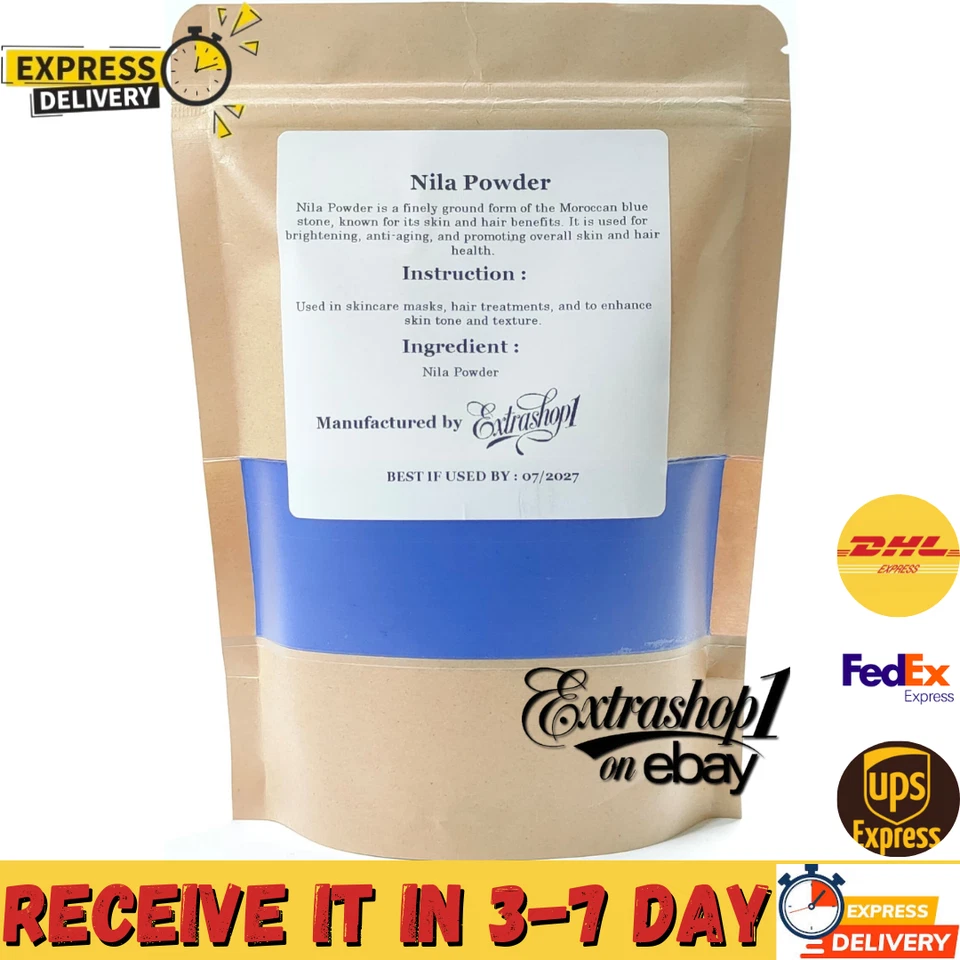 Blue Nila Powder Natural Whitening Skin & Face Care | 80-260g | نيلة مغربية حرة - Image 2 of 3