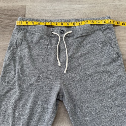 J. Crew Men M Heritage Fleece Sporting Goods Jogger Sweatpants Heather Gray Knit - Picture 6 of 10
