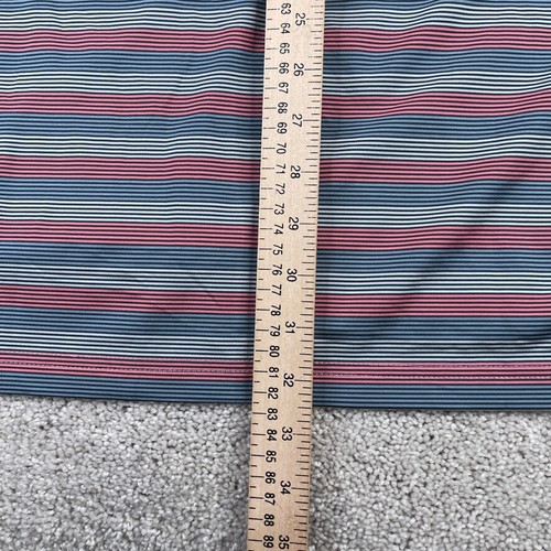 Dunning Golf Polo Shirt Mens 2XL XXL Red Grey Stripes Performance Stretch - Picture 8 of 9