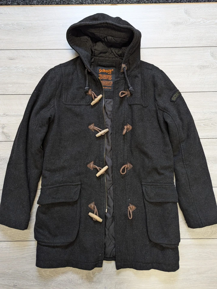 Abrigo de Lona Schott NYC Tipo Ejército Prenda EE. UU. Abrigo Pequeño Foto 2 de 4