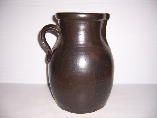 Antique Brown Stoneware Crock Jug Pitcher 11" Tall - Picture 2 of 7