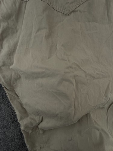 Wrangler Long Sleeve Men Snap Up Shirt Adult Western Beige Large Heavyweight - Picture 17 of 19