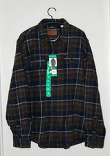 NWT Orvis Men's Blue Plaid Heavyweight Flannel LS Button Down Shirt sz XL 3XL