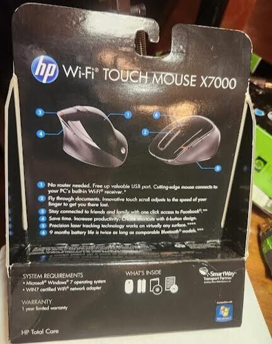 HP X7000 Wi-Fi Touch Mouse (Win 7) ONLY QA184AA-ABB-ACI QA184AA#ABB LY820AA#ABA - Picture 2 of 3