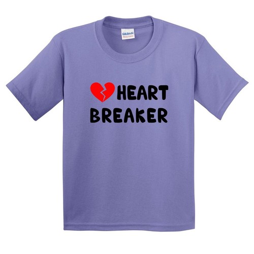 YOUTH KIDS CUTE VALENTINE'S HEART BREAKER TEE T-SHIRT - Picture 8 of 16