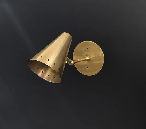 Pair of Raw brass Mini wall sconce - sputnik light-Italian brass light - Picture 2 of 7