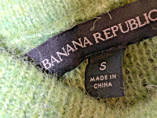 Green Alpaca Wool Blend Banana Republic Cropped Sweater Size Small Minimalist - Picture 5 of 7