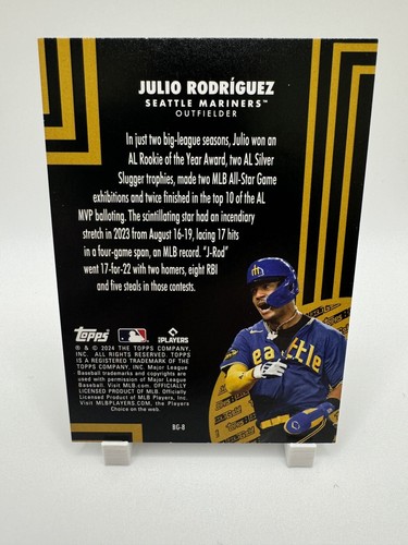 Julio Rodriguez - 2024 Topps Update #BG-8 Topps Black Gold - Picture 2 of 2