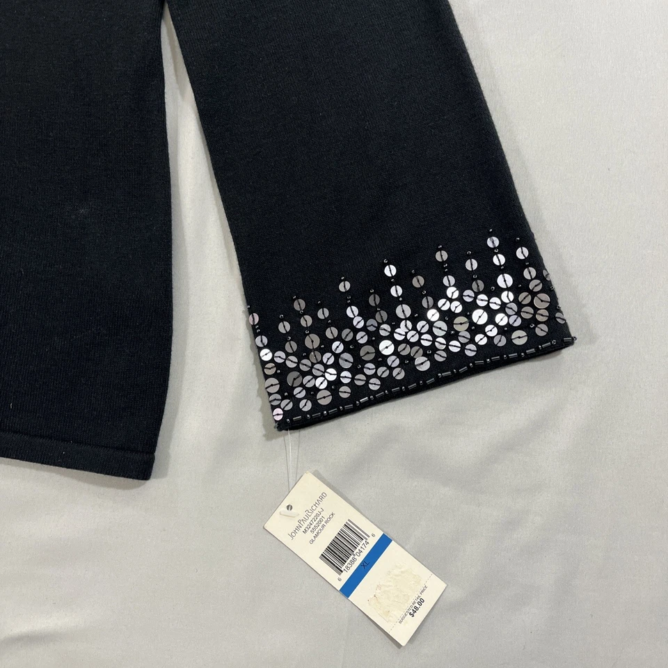 Camisa Top John Paul Richard Mujer XL Lentejuelas Bling Foto 4 de 4