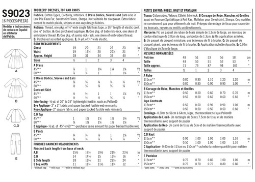 SEWING PATTERN Sew Boys Girls Clothes Clothing - Dinosaur Shirt Cat Dress - 9023 - Picture 3 of 3