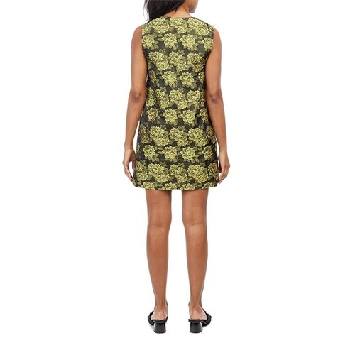 $375 GANNI Jacquard Suiting Mini Dress | Lemon Zest - Picture 18 of 26