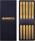 5 Pair Reusable Bamboo Chopsticks, Natural Bamboo Utensils - Bamboo Essentials