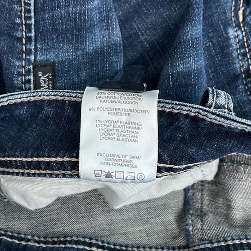 Pantalones de mezclilla Silver Jeans Co. para mujer Elyse ajustados bootcut pierna azul lavado oscuro 29x33 - Imagen 12 de 15