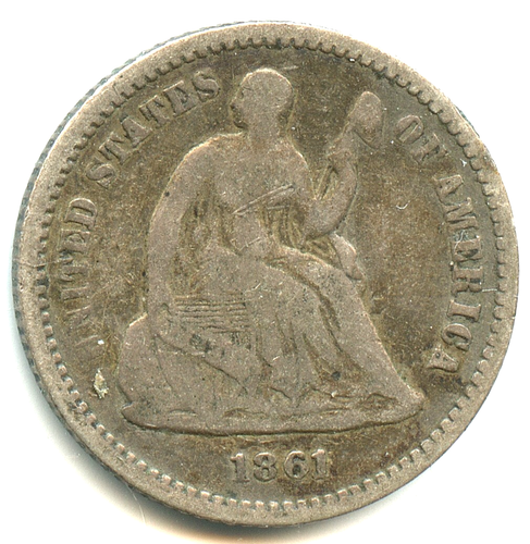 USA half dime silver Barber 1861 n°5471