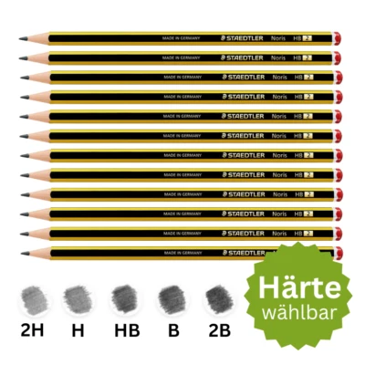 12x STAEDTLER Bleistifte Noris 120 Bleistift sechskant ergonomisch schwarz/gelb