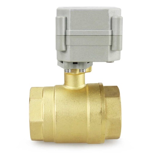 Brass 1-1/4" 12V to 24V AC/DC CR3-03 Power On/Off Motorized Electric Ball Valve - Picture 3 of 6