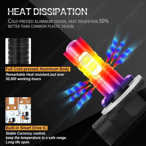 For Chevy Camaro 1998-2001 2002 LED Headlight Hi /Lo + Fog Lights Bulbs Kit - Foto 10 di 12