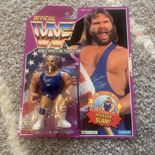 Hacksaw Jim Duggan WWF Hasbro Series 9 - MOC - FRE...