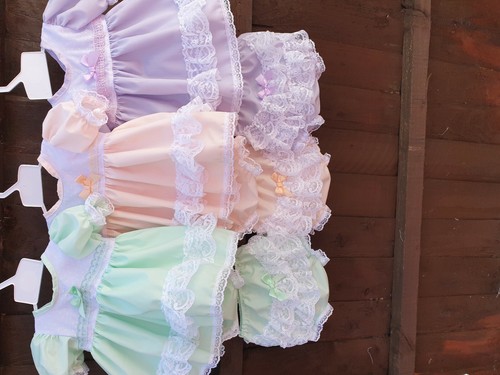 DREAM 0-5 YEARS pastel traditional lined dresss and frilly PANTS or reborn dolls - Picture 6 of 6