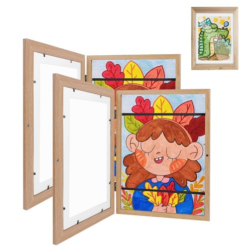 Kinder Kunstwerk Bilderrahmen Frontöffnung Kinderzeichnungen Kunstprojekte A4 - Bild 10 von 19