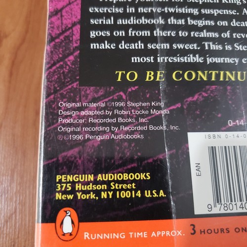 The Green Mile The Two Dead Girls Bk. 1 by Stephen King 1996 Cassette NEW sealed - Picture 3 of 9