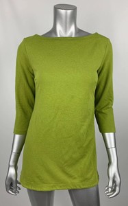 J-Jill-Womens-Knit-Top-S-Green-Boat-Neck-3-4-Sleeve-Stretch
