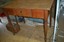 antique pegged hand made tavern /farm table w/ one drop leaf turned legs drawer