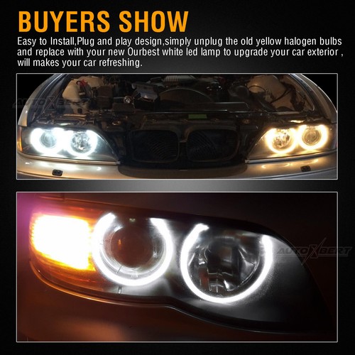 for Bmw 3 E90 E91 Angel Eyes Halo Led Marker Lights Bulb Canbus Error Free White - Picture 4 of 9