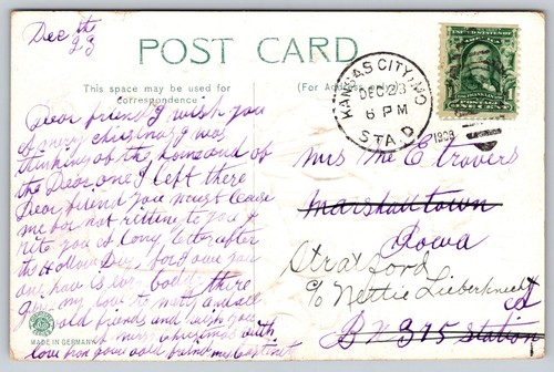 Postcard A Merry Christmas Angel Holding Children Ring Around the Rosy Church - Picture 2 of 2
