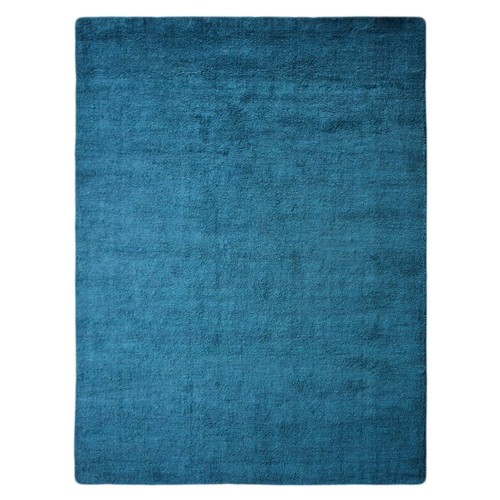 Eco-Friendly Hand Knotted Loom Silk Mix Area Rug Solid Blue BBH Homes BBLSM111 - Picture 13 of 121