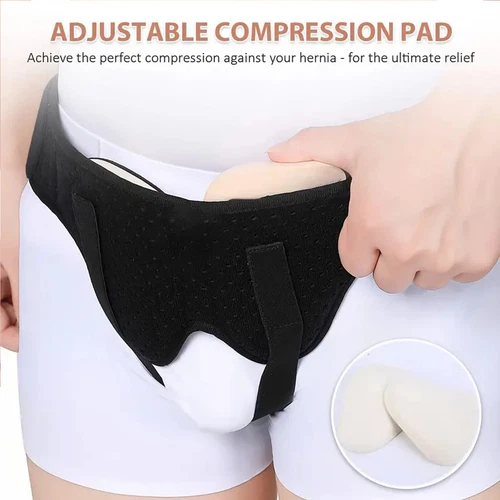 Unisex Leistenbruch Stützgürtel Doppelleistenbruch Schmerzlinderung Traversenbandage - Bild 4 von 27