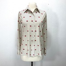 Vintage 70s Sears The Shirt Small Check Print Mod Preppy Career Academia Casual