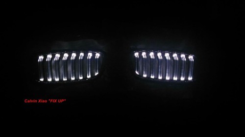 GLOSS BLACK FRONT KIDNEY GRILLE WITH WHITE LED BMW F30 F31 F35 3 SERIES 2012-ON - Bild 5 von 8