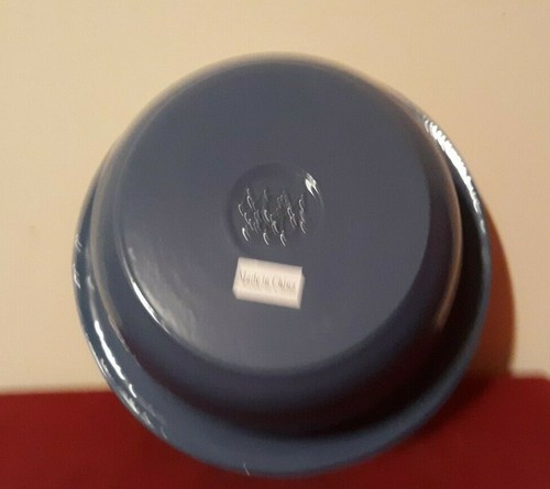 MCM 360 Heavy Enamel Cast Iron Blue Dutch Oven 6 QT W Lid & Trivet No Box ✞ - Picture 8 of 12