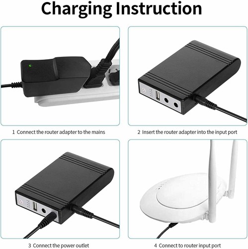 8800mAh Mini USV Backup Netzteil 12/9/5V Ausgang Wifi Router Modem Smartphone - Bild 4 von 6