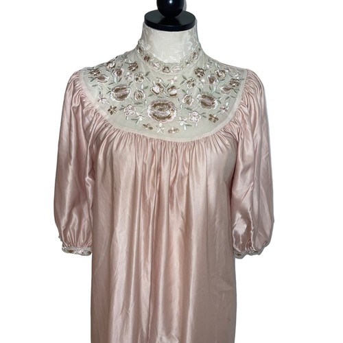 Miss Dior Nightgown Womens Vintage Size Small Pink Neiman Marcus Satin Lace - Picture 3 of 10