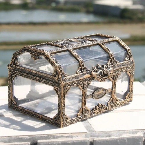 Pirate Treasure Chest Storage Box for Coins Jewelry Vintage Retro Antique Case - Imagen 9 de 24