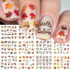 Fall Leaf Nail Art Stickers, Maple Leaf Nail Decals Autumn Nail Art Style1