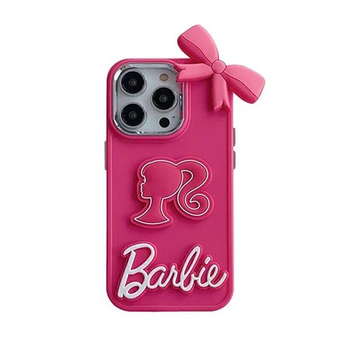 Funda de teléfono de lujo para niñas Barbie dibujos animados para iPhone 15 14 13 12 11 8 Plus rosa - Imagen 5 de 17