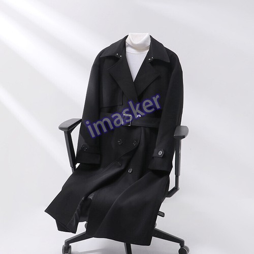 Large Size Loose Thin Hunting Trench Coat Mens Long Spring Coat Retro Jacket New - Picture 11 of 27