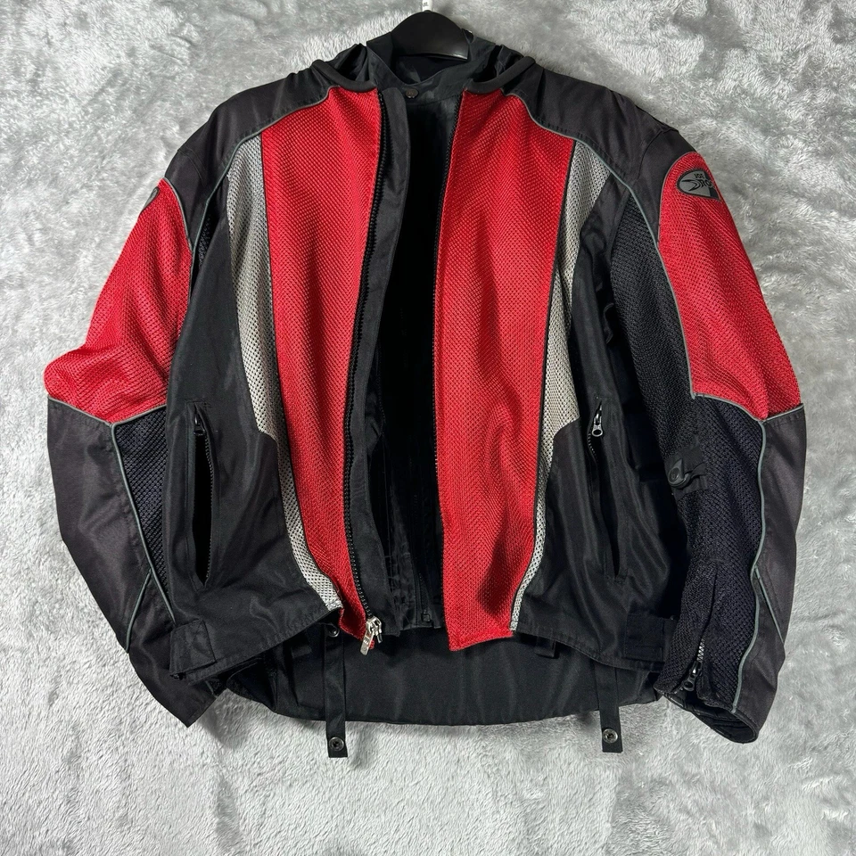 Chaqueta de motocicleta Joe Rocket Atomic 5.0 roja negra para hombre 2XL armadura equipo de conducción Foto 2 de 4